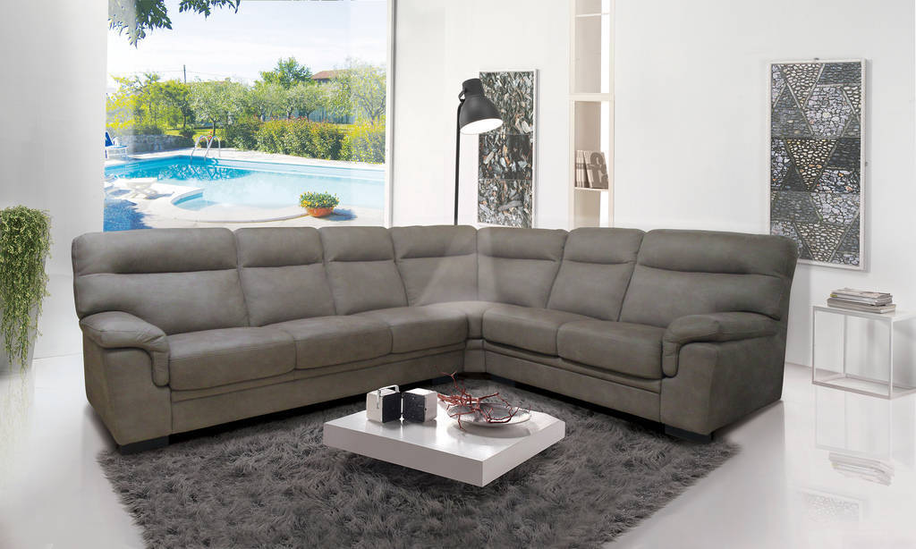 SALOTTO ANGOLARE FLAVIA 3P SX TESSUTO TAUPE