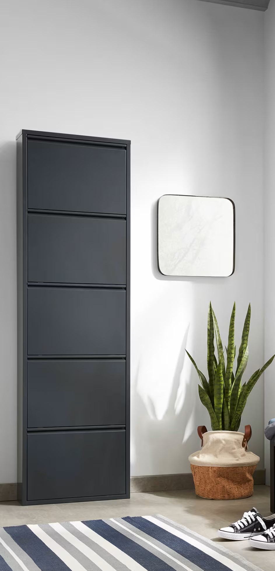 SCARPIERA 5 RIBALTE MOD. CABINET CM 50X15 H. 172 METALLO NERO 