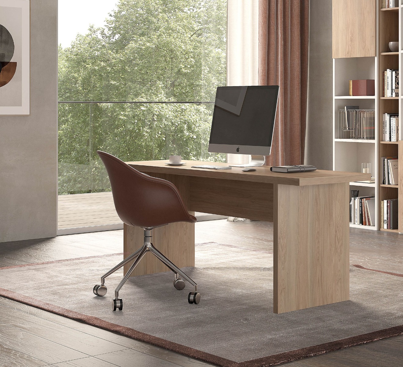 SCRIVANIA CM 151X55 H. 76 LAMINATO NOCE