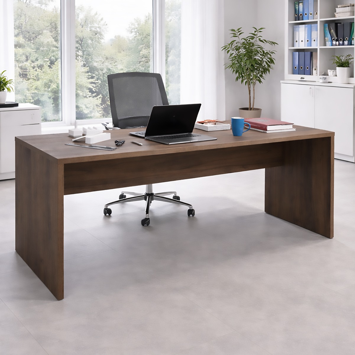 SCRIVANIA MOD. DA VINCI CM 178X68.3 H. 74 NOCE BRERA