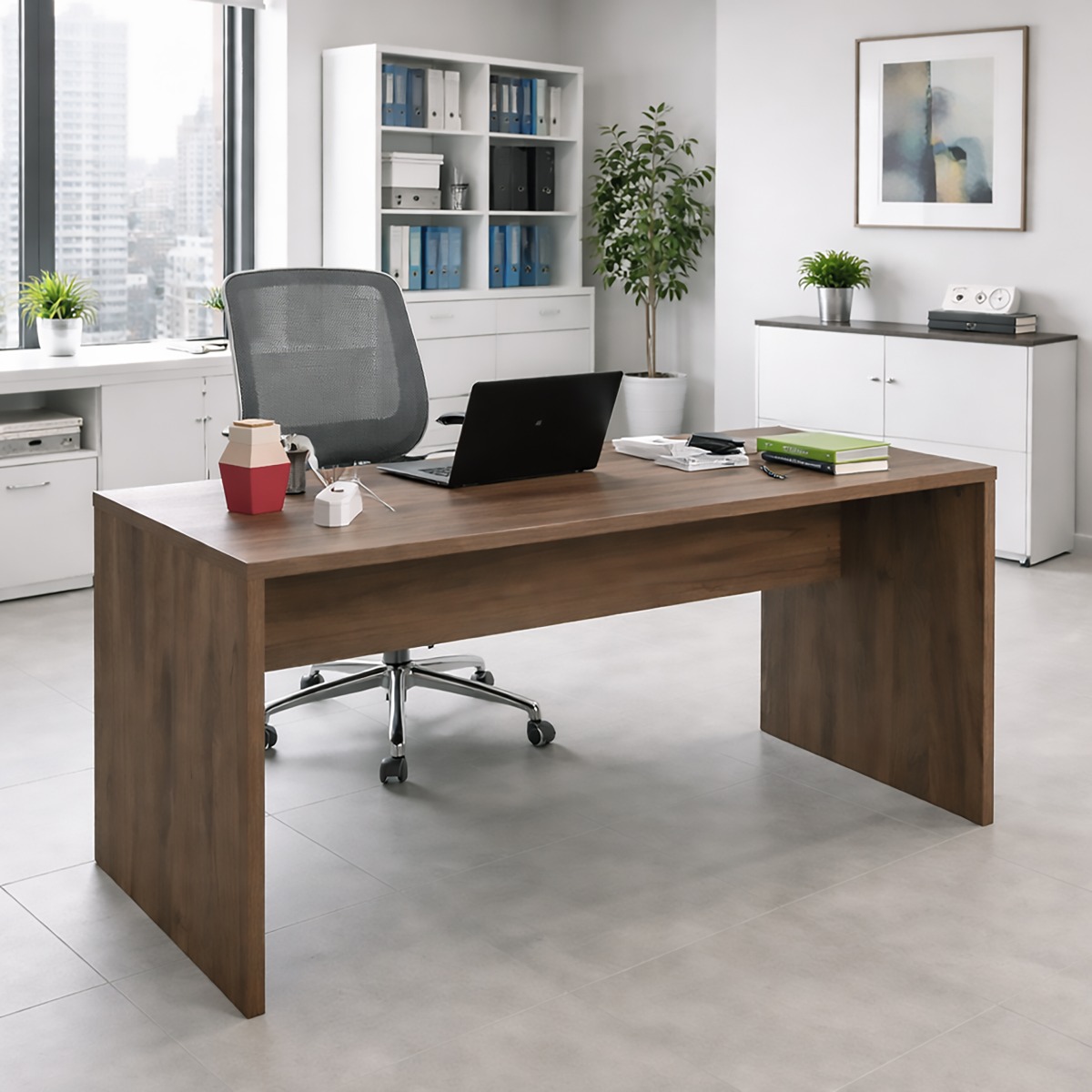 SCRIVANIA MOD. DA VINCI CM 138X68.3 H. 74 NOCE BRERA