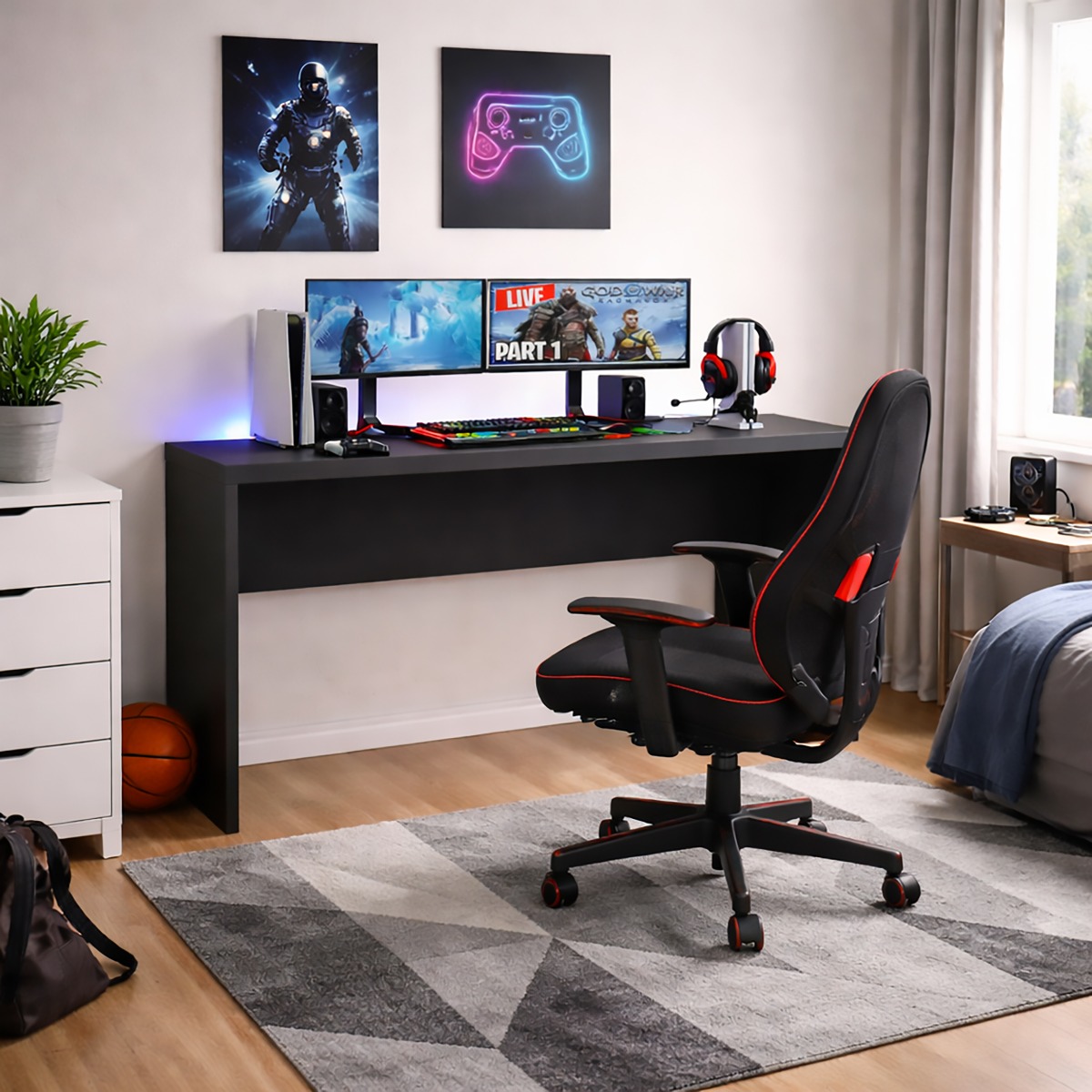 ALLUNGO SCRIVANIA MOD. SIGN CM 150X40 H. 75.6 GRIGIO OPACO