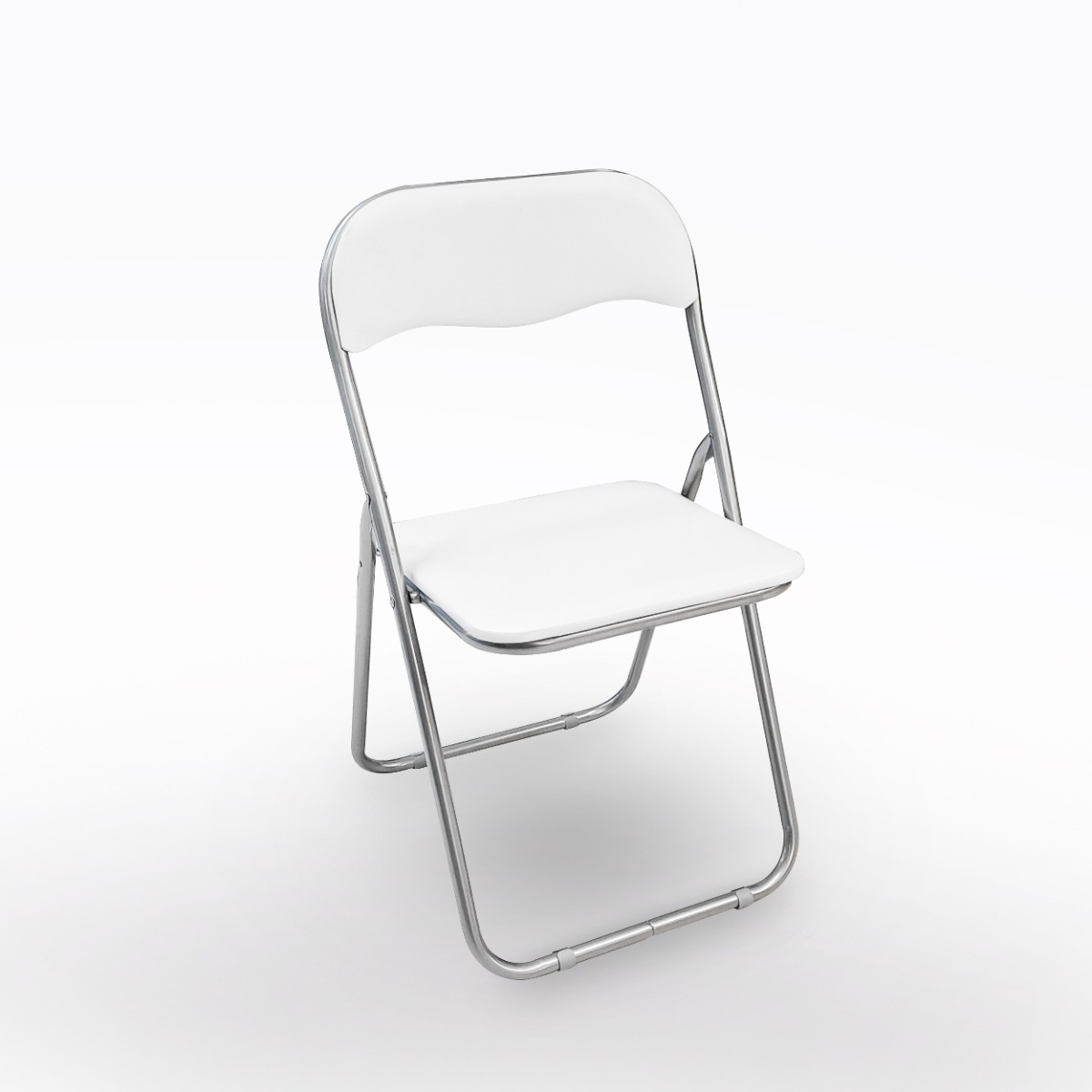 SEDIA PIEGHEVOLE IN METALLO E PVC BIANCO