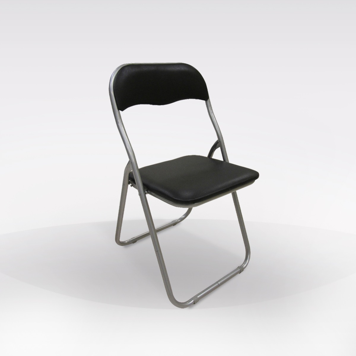 SEDIA PIEGHEVOLE IN METALLO E PVC NERO