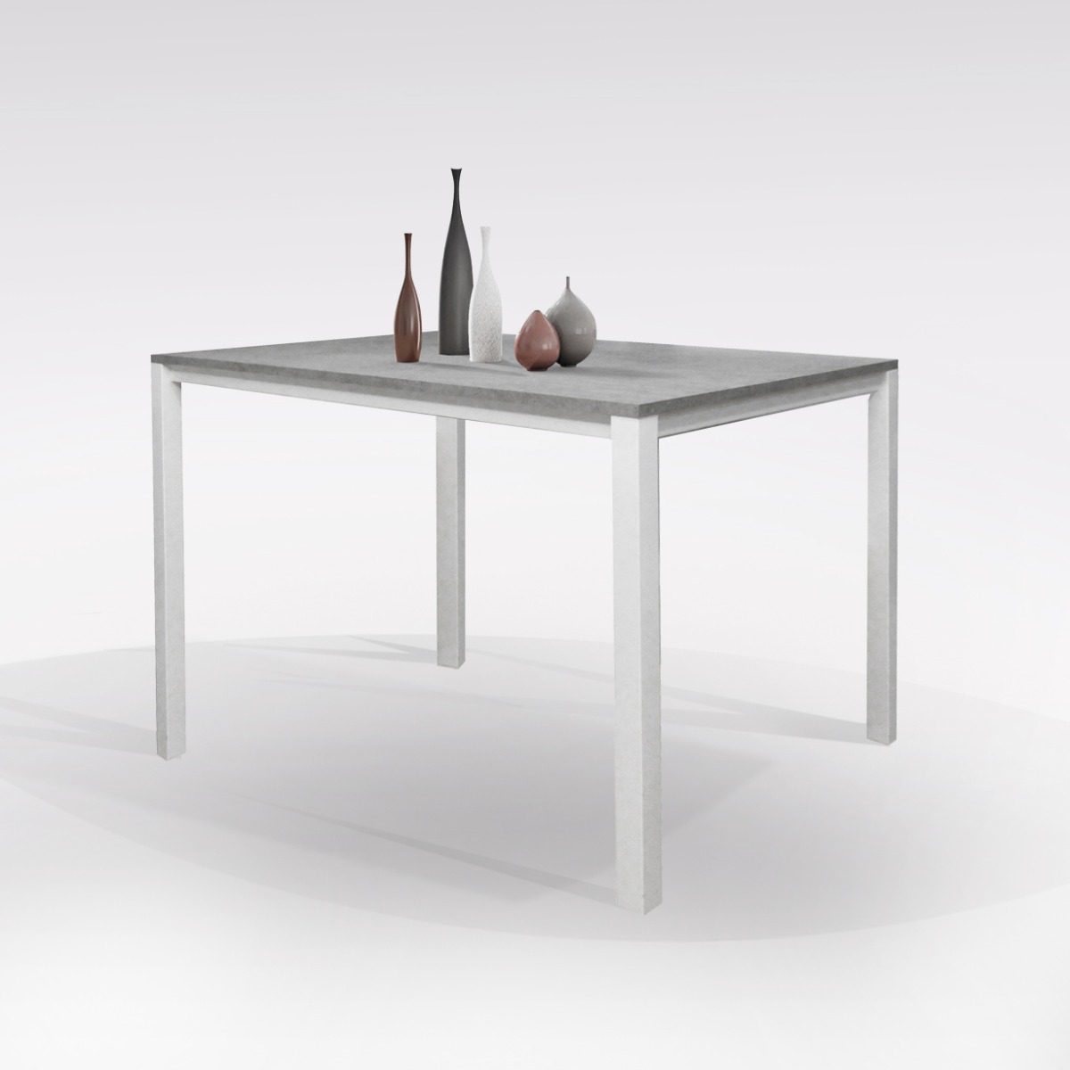 TAVOLO MOD. PLUTONE ALLUNGABILE CM 110X70 BIANCO E CEMENTO 