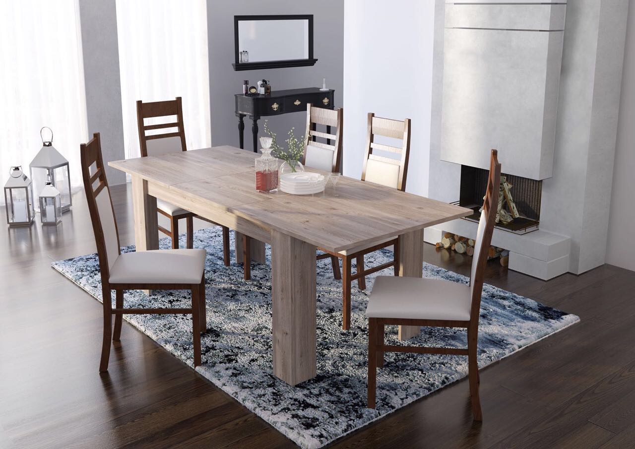 TAVOLO MOD. ULRICH III ALLUNGABILE CM 140X88 NELSON OAK
