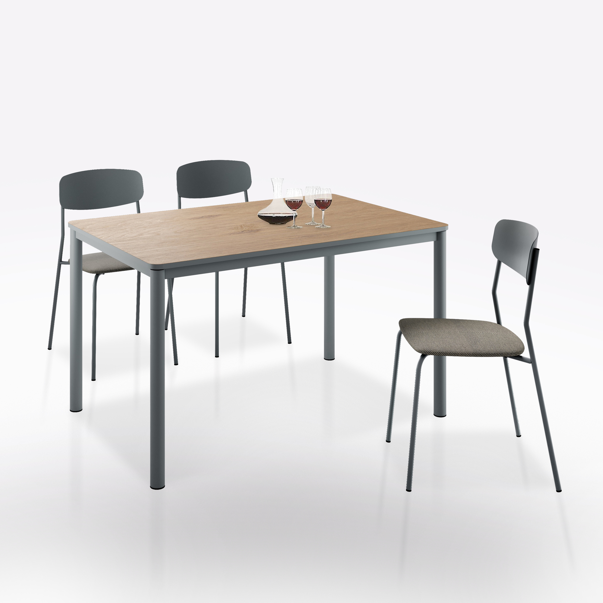 TAVOLO MOD. LUX ALL. CM 110X70 PIOMBO E ROVERE CADIZ