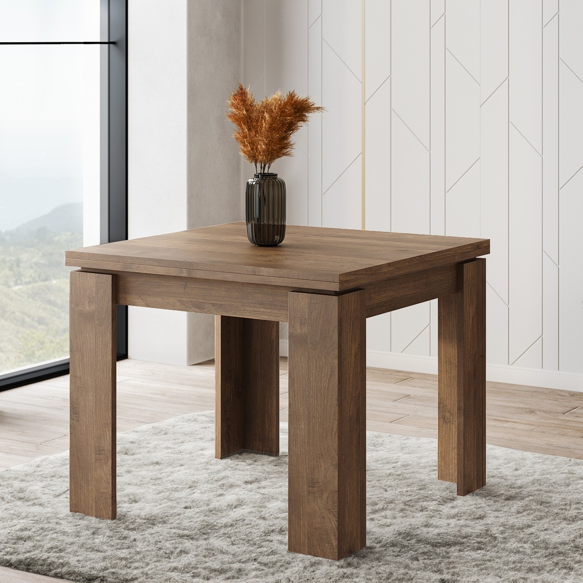 TAVOLO A LIBRO ULRICH CM 90X90 NOCE EASTWOOD