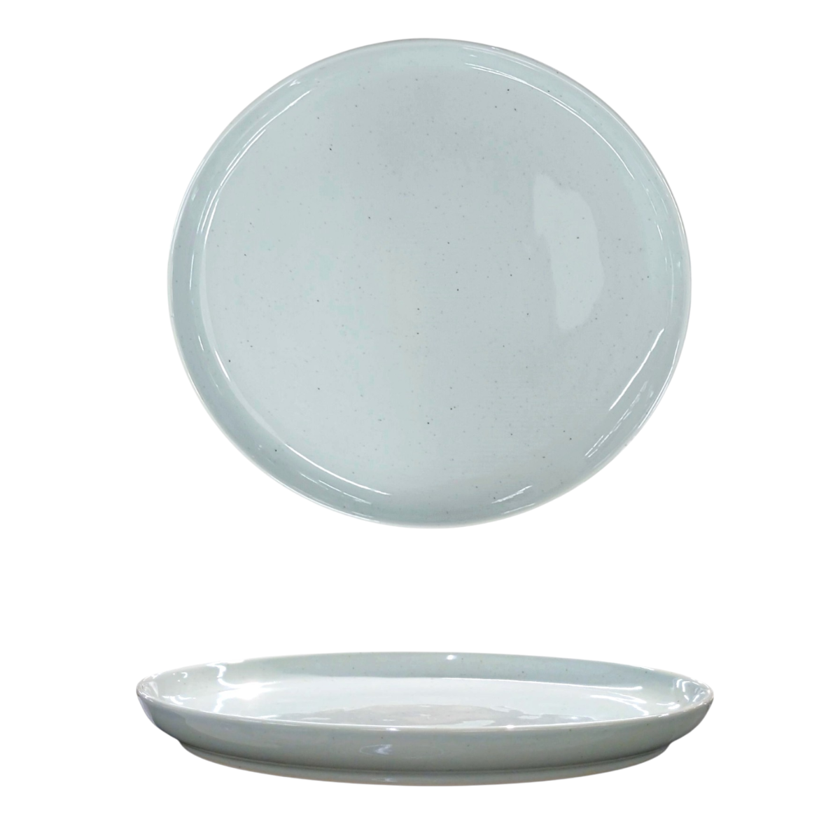 PIATTO PIANO IN CERAMICA LINEA FONT DIAM. 27CM ACQUA