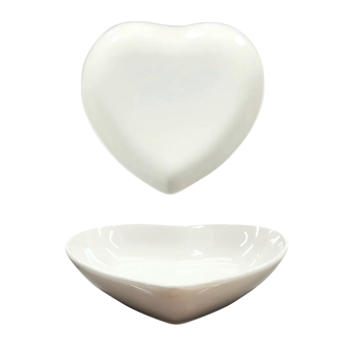 PIATTO FONDO CUORE IN CERAMICA CREMA 20X20CM