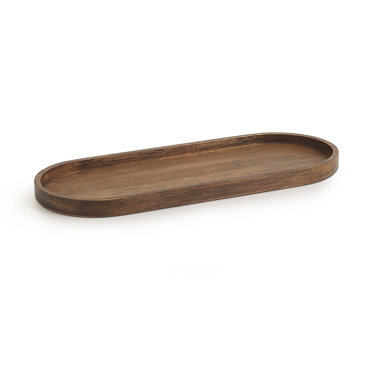 LINEA THEA - VASSOIO PORTAOGGETTI IN BAMBU' NATURALE SCURO 27.5X11.8CM