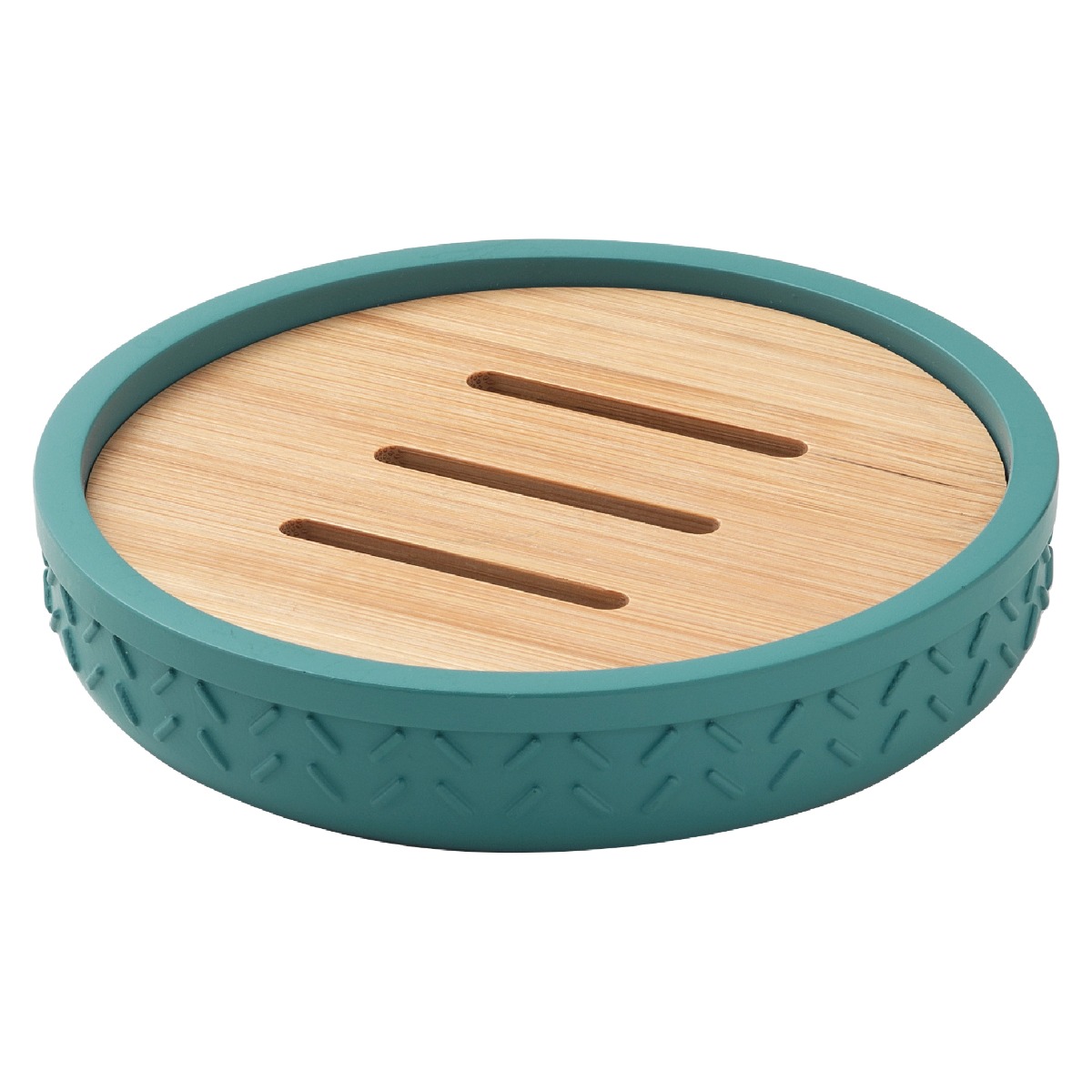 LINEA THEA - PORTA SAPONE IN RESINA E BAMBU' NATURALE/VERDE