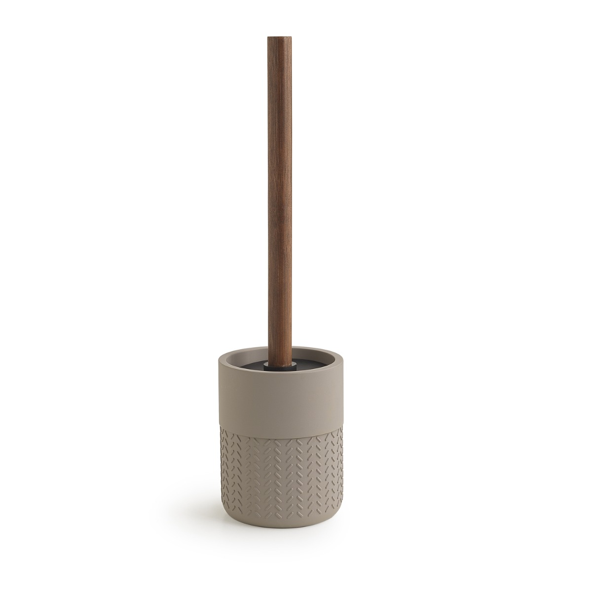 LINEA THEA - PORTASCOPINO IN RESINA E BAMBU' NATURALE SCURO/GRIGIO
