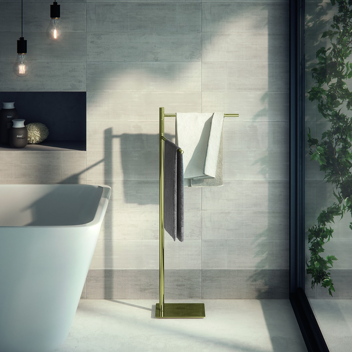 LINEA TRILLY - PIANTANA PORTA ASCIUGAMANI ORO SPAZZOLATO 