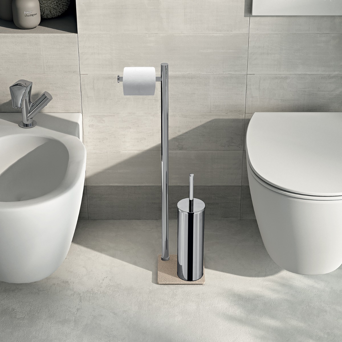 LINEA TRILLY - PIANTANA PORTA ROTOLO E PORTA SCOPINO BEIGE 