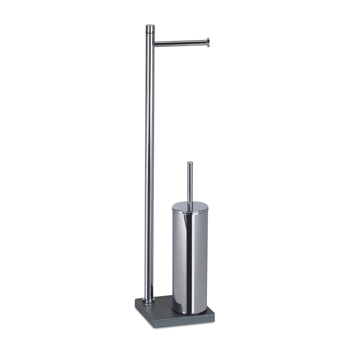 LINEA TRILLY - PIANTANA PORTA ROTOLO E PORTA SCOPINO GRIGIO