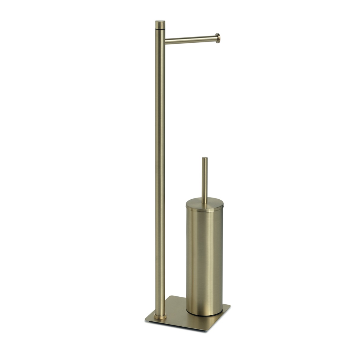 LINEA TRILLY - PIANTANA PORTA ROTOLO E PORTA SCOPINO ORO SPAZZOLATO