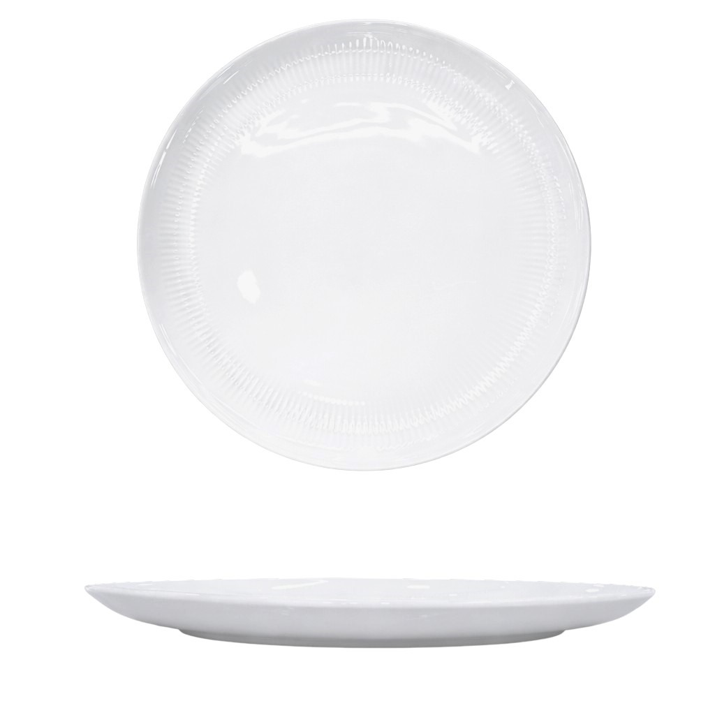 PIATTO PIANO CAPITAL IN PORCELLANA NEW BONE CHINA BIANCO DIAM. 26CM 