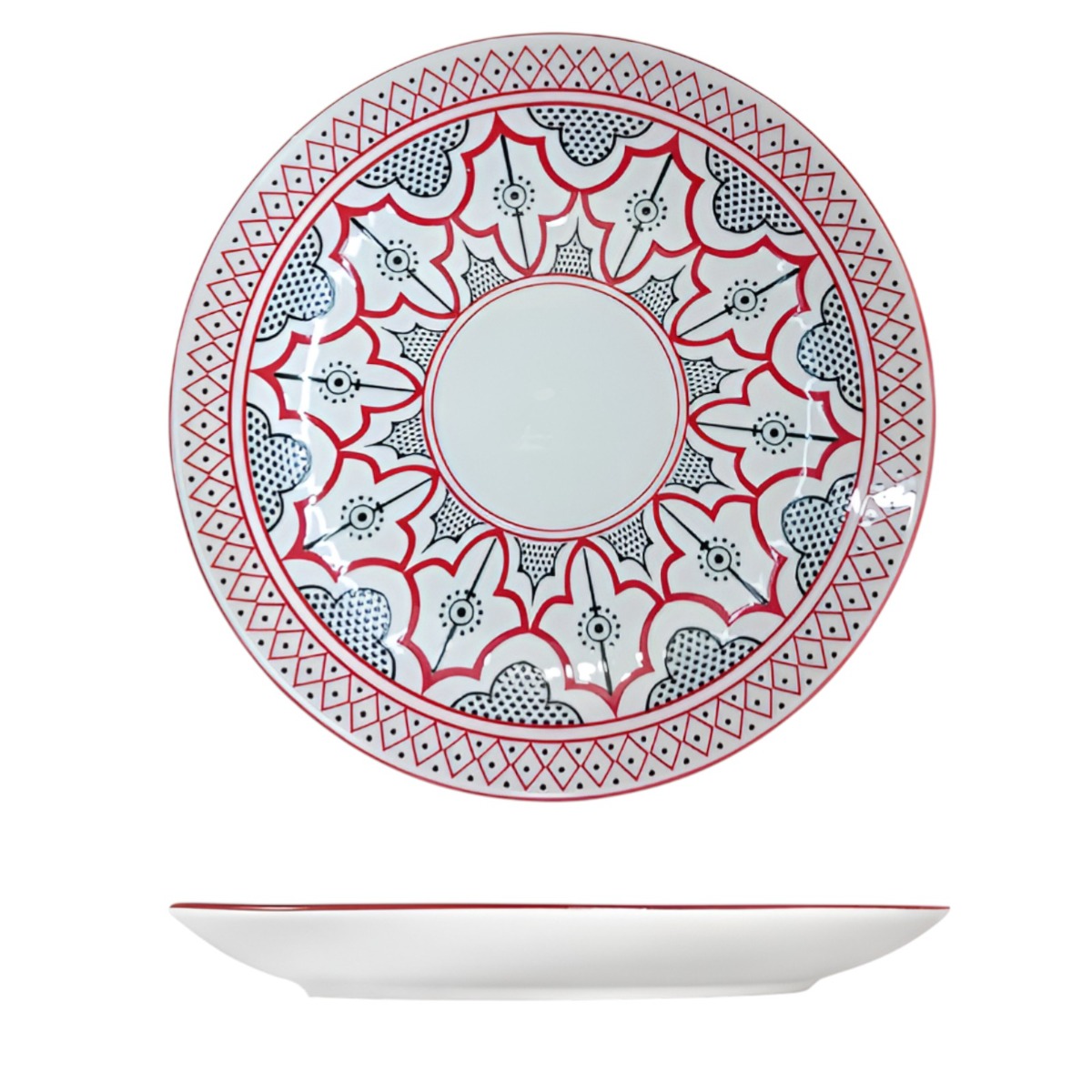 PIATTO DESSERT IN PORCELLANA NOMAD CON DECORO DIAM. 19CM