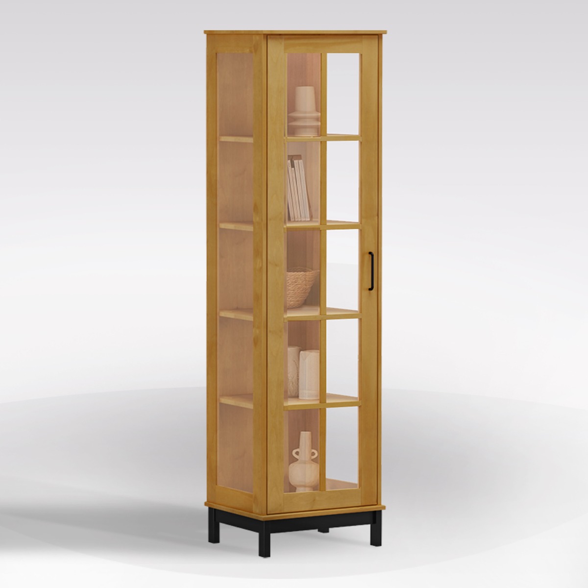 VETRINA IN LEGNO MASSELLO CM 50X40 H. 180 QUERCIA