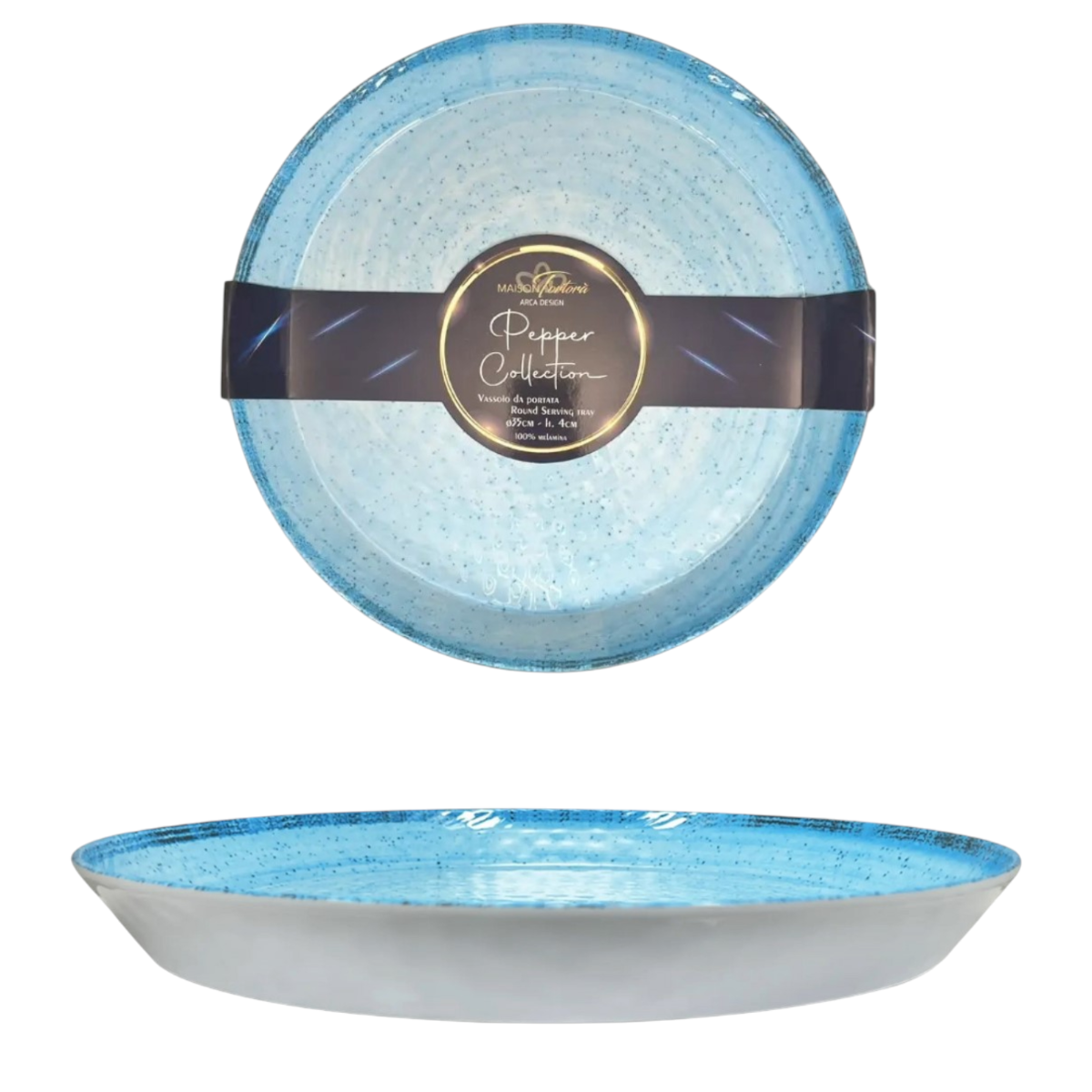 VASSOIO ROTONDO IN MELAMINA BLU PEPPER DIAM. 35 H 4CM