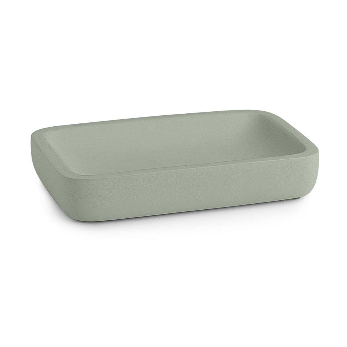 LINEA YLENIA - PORTA SAPONE IN RESINA VERDE SALVIA MATT
