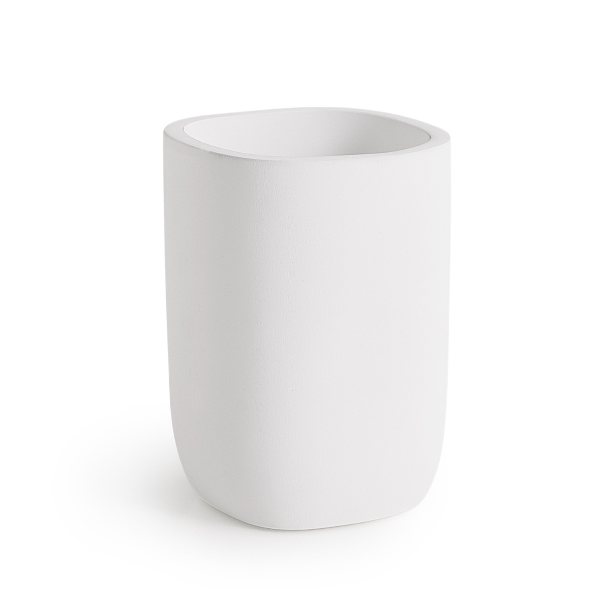 LINEA YLENIA - BICCHIERE PORTASPAZZOLINI IN RESINA BIANCO MATT