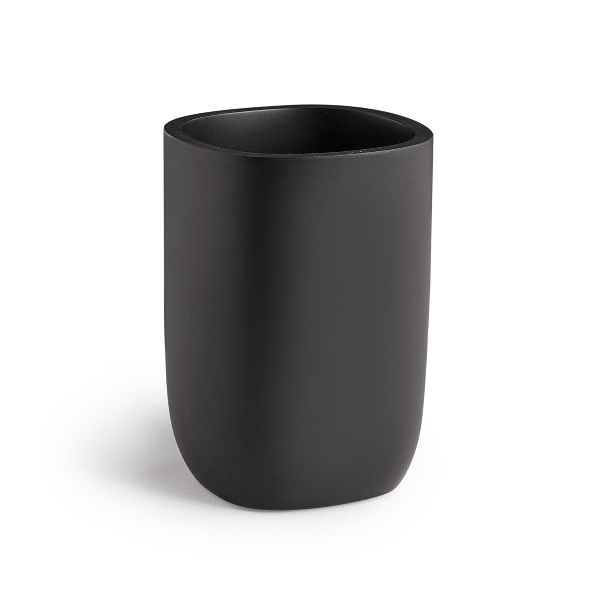 LINEA YLENIA - BICCHIERE PORTASPAZZOLINI IN RESINA NERO MATT
